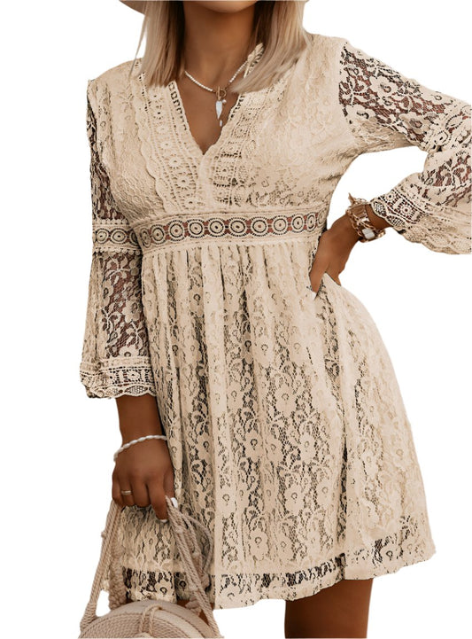 Lace Three-Quarter Sleeve Dress - Whimsical Appalachian Boutique