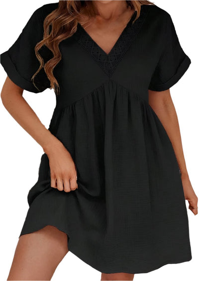 V-Neck Short Sleeve Dress - Whimsical Appalachian Boutique