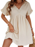 V-Neck Short Sleeve Dress - Whimsical Appalachian Boutique