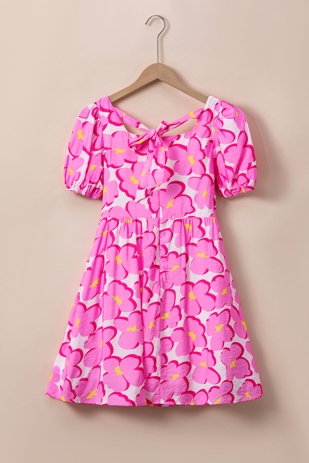 Floral Square Neck Short Sleeve Dress - Whimsical Appalachian Boutique