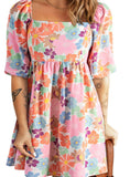 Printed Half Sleeve Floral Mini Dress - Whimsical Appalachian Boutique