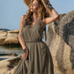 V-Neck Tie Shoulder Crochet Maxi Dress - Whimsical Appalachian Boutique