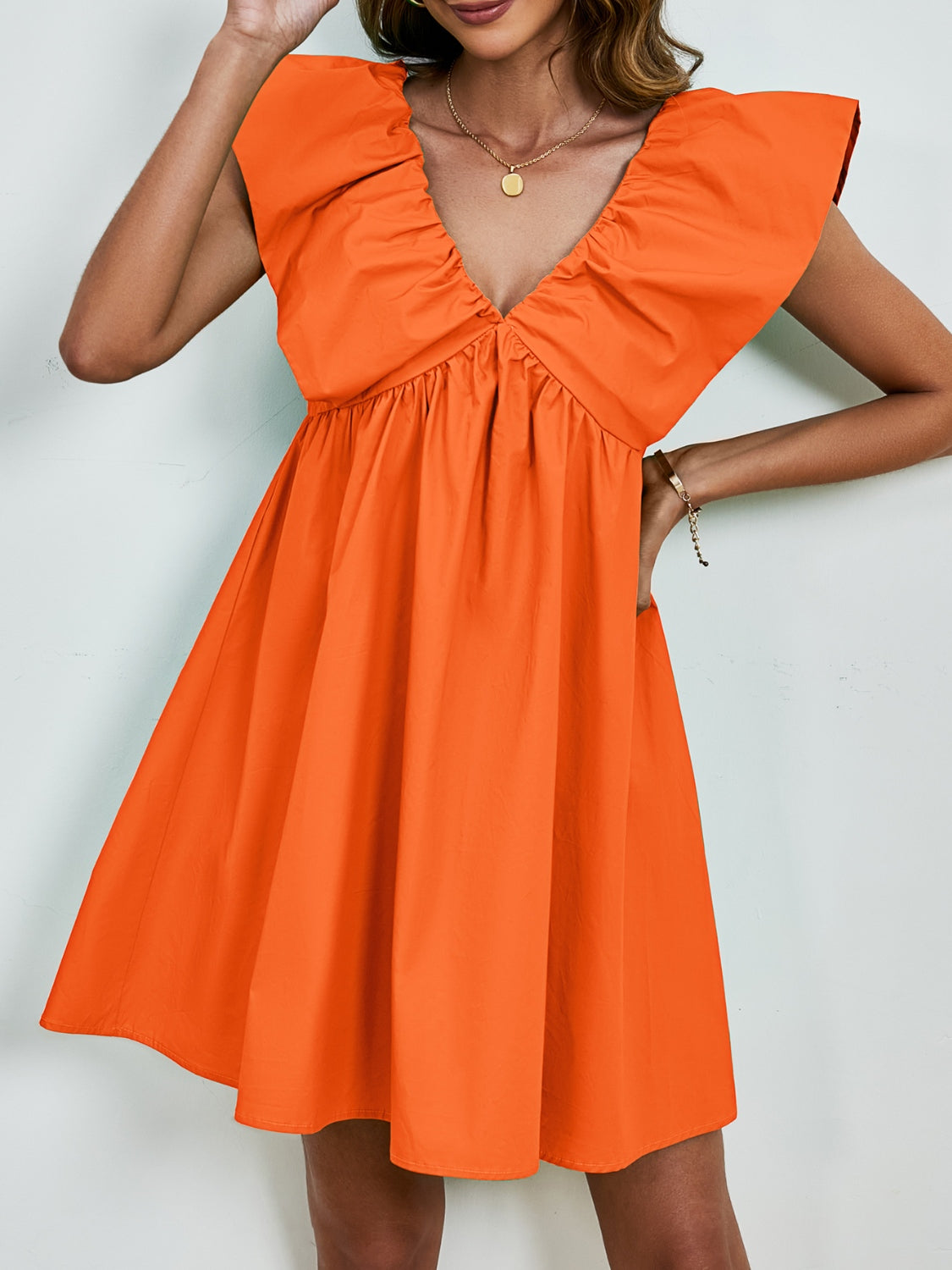 Orange Cap Sleeve Mini Dress - Whimsical Appalachian Boutique