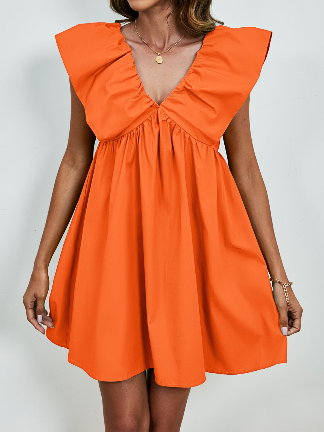 Orange Cap Sleeve Mini Dress - Whimsical Appalachian Boutique