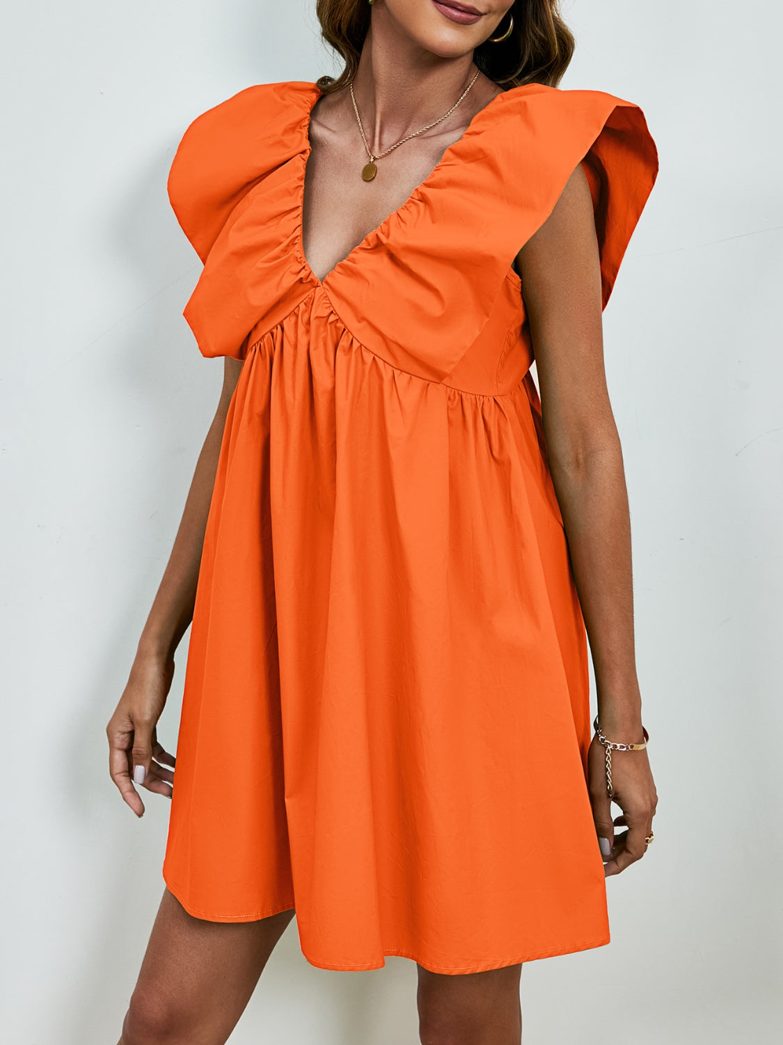 Orange Cap Sleeve Mini Dress - Whimsical Appalachian Boutique