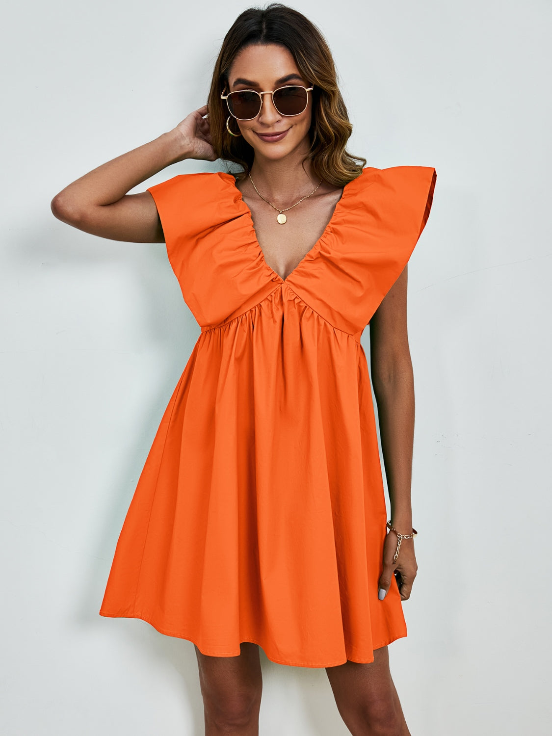 Orange Cap Sleeve Mini Dress - Whimsical Appalachian Boutique