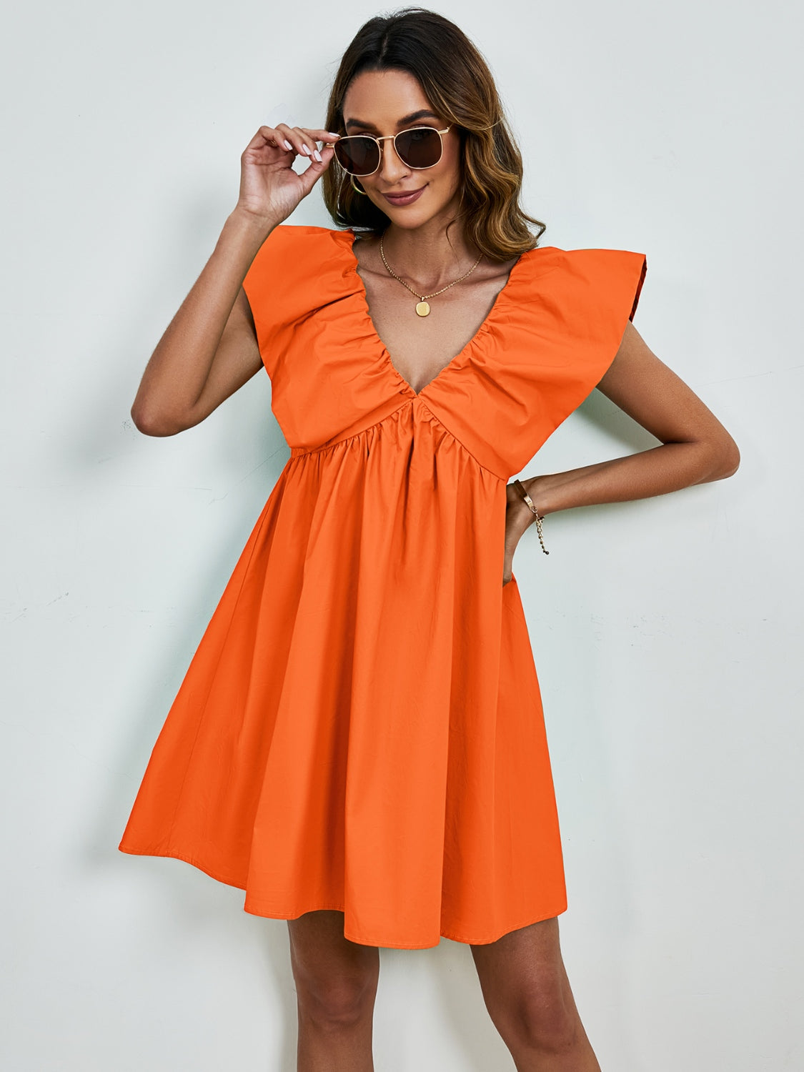 Orange Cap Sleeve Mini Dress - Whimsical Appalachian Boutique