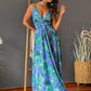 Twisted Printed V-Neck Maxi Dress - Whimsical Appalachian Boutique