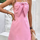 Pink Special Bow Front Spaghetti Strap Mini Dress - Whimsical Appalachian Boutique