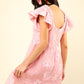 Embroidered Pink Floral Dress - Whimsical Appalachian Boutique