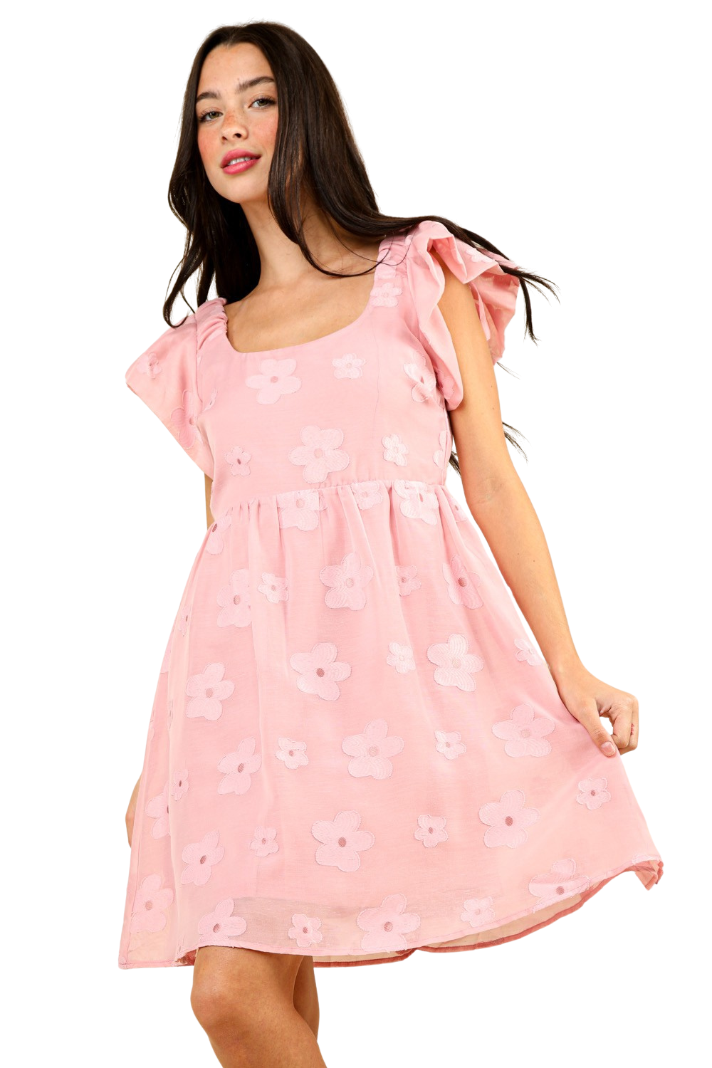 Embroidered Pink Floral Dress - Whimsical Appalachian Boutique