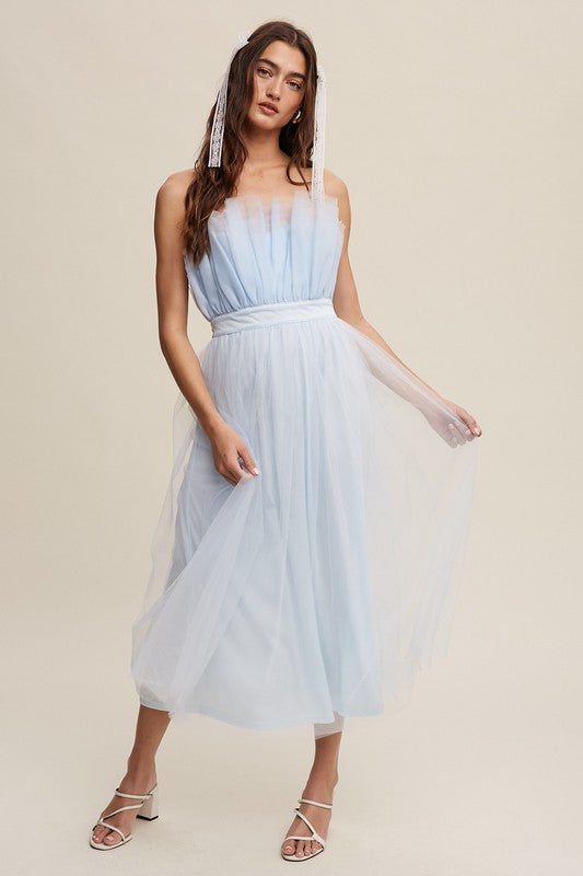 Paper Bag Frill Tulle Midi Dress - Whimsical Appalachian Boutique