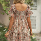 Smocked Printed Flounce Sleeve Mini Dress - Whimsical Appalachian Boutique