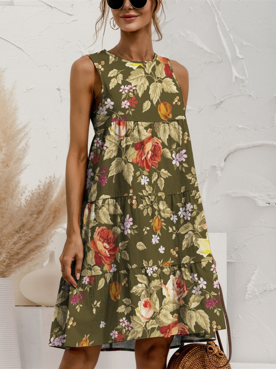 Tiered Round Neck Sleeveless Dress - Whimsical Appalachian Boutique