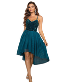 Sequin Spaghetti Strap High-Low Dress - Whimsical Appalachian Boutique