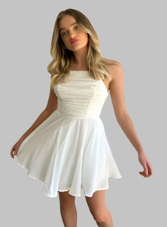 Ruched Front Mini Skater Dress - Whimsical Appalachian Boutique