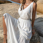 V-Neck Tie Shoulder Crochet Maxi Dress - Whimsical Appalachian Boutique