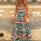 Boho Chic Printed Smocked Maxi Dress