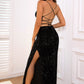 Sequin Backless Split Maxi Dress - Whimsical Appalachian Boutique