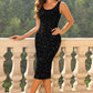 Sequin Sleeveless Slit Evening Dress - Whimsical Appalachian Boutique