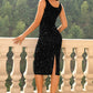 Sequin Sleeveless Slit Evening Dress - Whimsical Appalachian Boutique