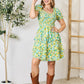 Smocked Scoop Neck Flounce Sleeve Mini Dress - Whimsical Appalachian Boutique