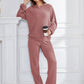 Pink dropped shoulder hoodie and pants set
