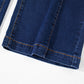 Seamed detail dark wash jeans for plus size, with a high waist and wide leg.
