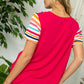 Colorful striped plus size top with comfortable and breathable fabric.