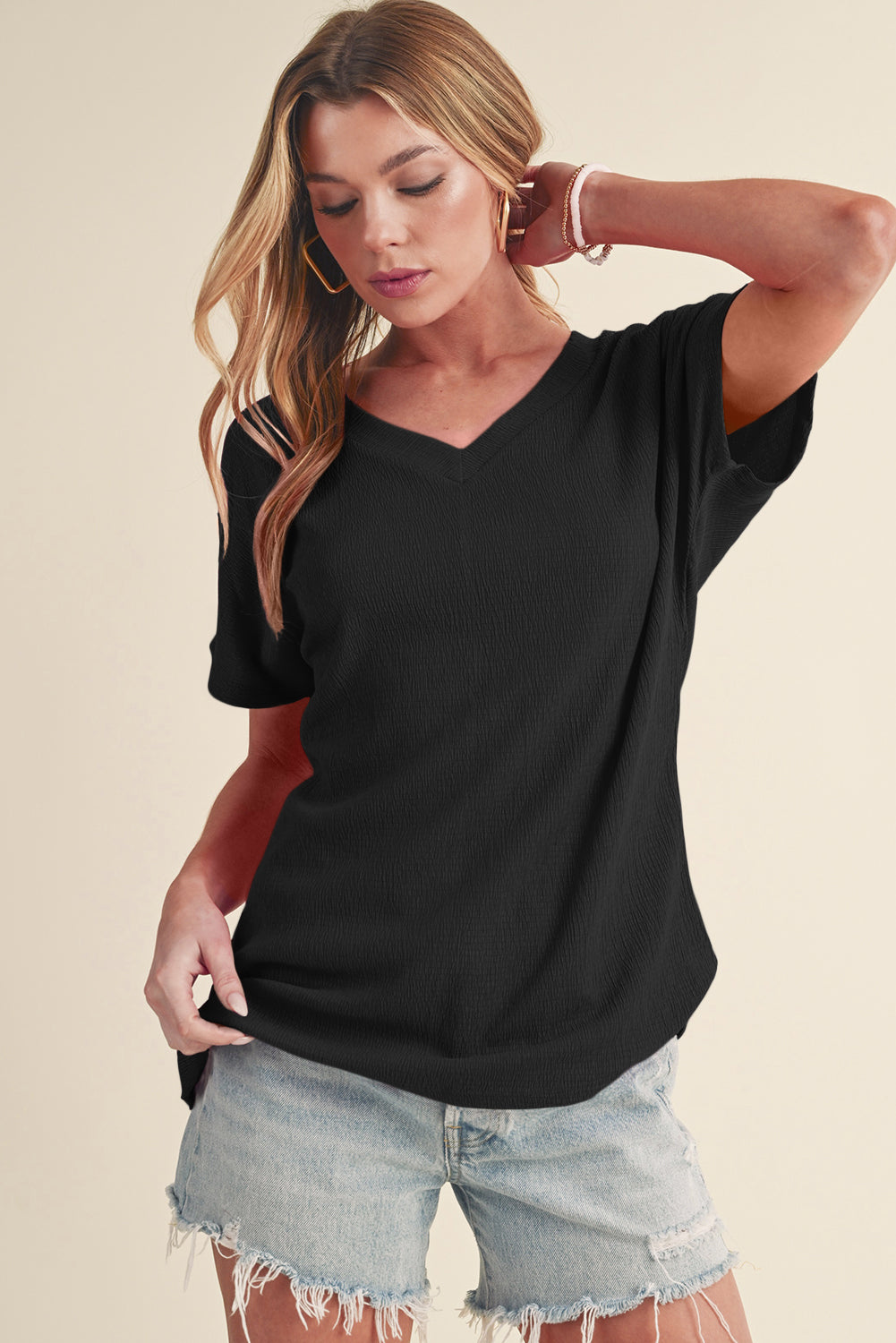 Discover elegance with our V Neck Blouse—perfect for any occasion. Flatter your figure and enjoy all-day comfort. Shop now!