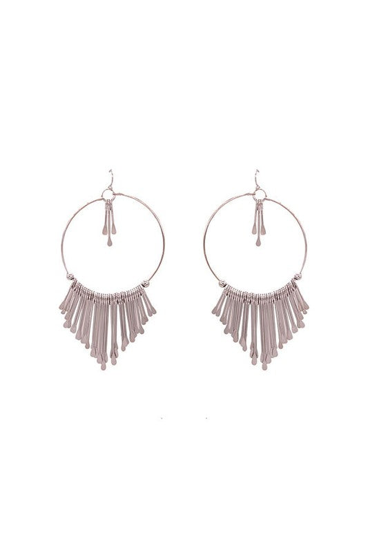 Bohemian Tassel Hoop Earrings