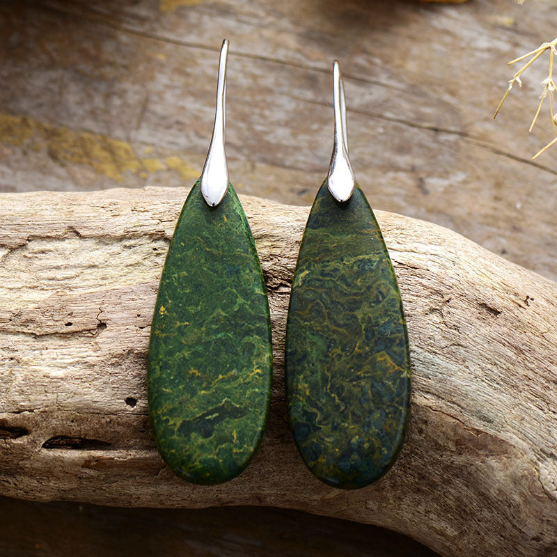 Natural Stone Waterdrop Shape Earrings - Whimsical Appalachian Boutique