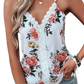 Chic Lace V-Neck Cami with a floral print, perfect for any occasion. Adjustable straps for a custom fit. Versatile and stylish