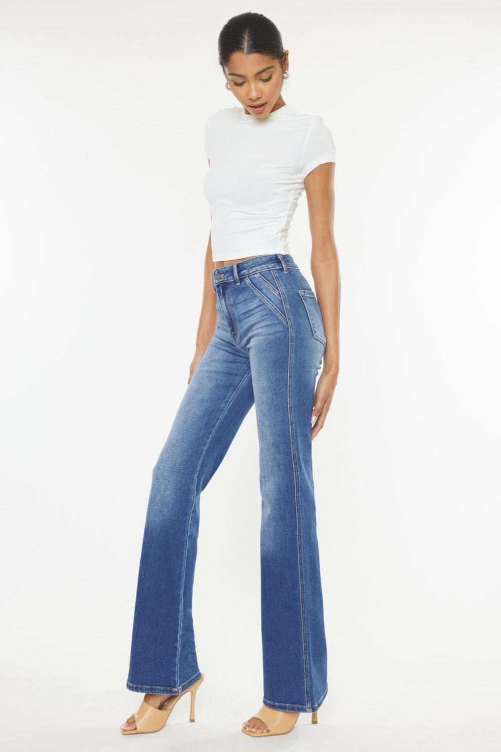 Comfortable and stylish wide-leg blue jeans