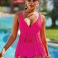 Two Piece High Waist Swimsuit with Fringed Top