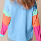 Pastel Sleeve Color Block Sweatshirt