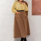 Caramel skirt with embroidered pockets for plus size
