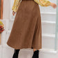 Elegant caramel high waist skirt with embroidery
