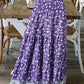 Purple boho skirt with tiered flowy layers