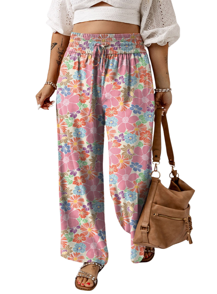Step into spring with our floral Wide Leg Pants, perfect for versatile styling and unparalleled comfort.