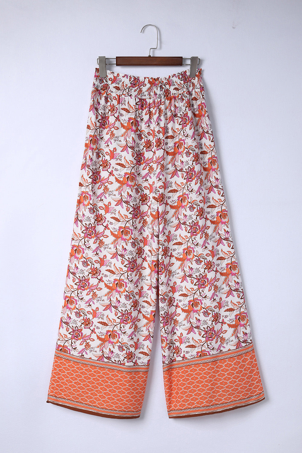 Breathable and stylish floral print palazzo pants with an elastic waistband