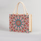Everyday straw tote bag with colorful woven design