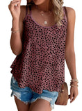 Stylish mauve leopard print tank top for versatile wear.