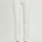 Mid-rise white jeans with a stylish button-fly front by RISEN.
