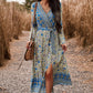 Maxi Dress with vibrant floral print and flattering tie-waist.
