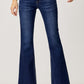 RISEN Jeans Dark Wash Low Rise Flare Leg