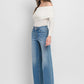 Comfortable stretch denim wide-leg jeans by VERVET.
