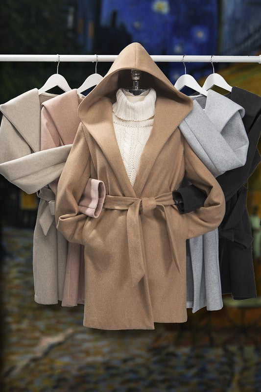 Selection of Fleece Belted Hooded Coats Available at Whimsical Appalachian Boutique