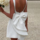 Beautiful white dress for special occasions with pearl trim

