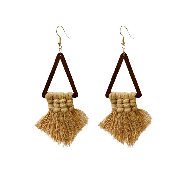 Stylish camel earrings with boho flair
